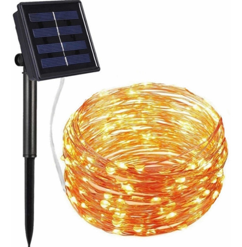 Luces Guirnalda Solar 200 Led Calidas Calido 20 Metro