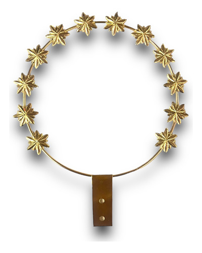 Aureola 12 Estrellas 15cm Chapa De Oro
