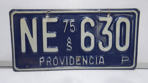 Placa Patente Antigua Chilena , Providencia 75