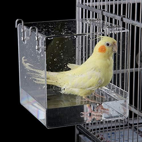A Cubo Colgante Jaula Baño Para Pájaros Bañera Para Pájaros