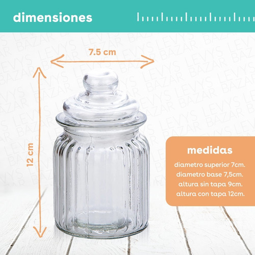 Imagen 3 de 7 de 6 Frascos Carameleras De Vidrio Bomboneras Souvenir Candy