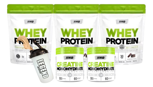 Star Nutrition Whey Protein X3 + Creatina 300gr X2 + Shaker 