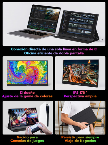 Monitor Portátil 15.6'' 1080p Lcd Para Laptop, Pc, Mac, Ps