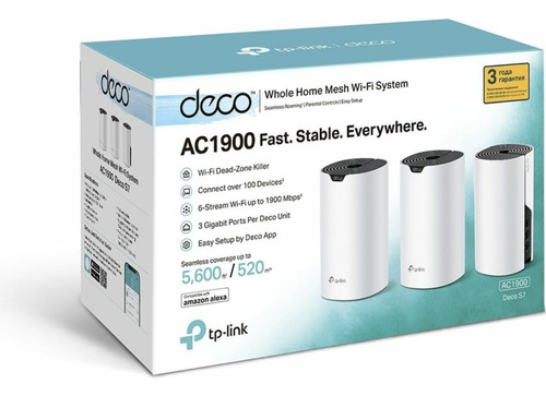 Sistema Mesh Deco S7 3-pack, Ac1900 Whole Home Mesh, Wifi