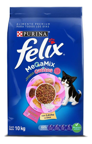 Alimento Seco Felix Gatitos Megamix 10 Kg