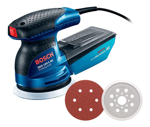 Lijadora Excéntrica De Palma Bosch Gex 125-1ae Color Azul