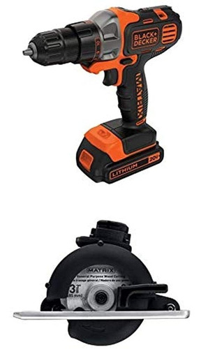 Taladro Atornillador, Sierra Inalámbrico Black+decker Matrix Color Naranja/negro