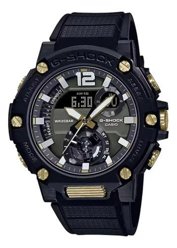 Reloj Casio G-shock Original Gst-b300b-1a Para Hombre Color de la correa Negro Color del bisel Negro Color del fondo Negro