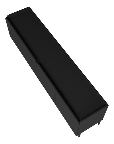 Mueble Rack de Tv 4 Estantes Diseño Moderno de Madera MDF, Mesa para Tv Con Puertas Color Negro