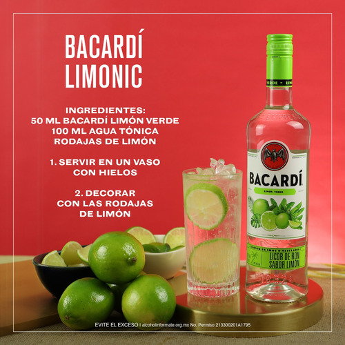 3pack Bacardí Ron Mango Chile, Limón Verde, Raspberry 700ml