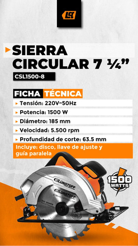Imagen 3 de 5 de Lüsqtoff CSL1500-8 - Naranja/Negro - 220V - 1500 W - 50 Hz