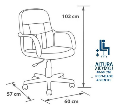 Silla Escritorio Neumática Ecocuero Negro Nueva Envió Gratis
