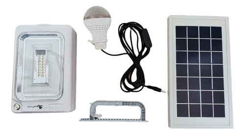 Kit Planta Panel Solar Linterna Bombillo Camping Recargable 