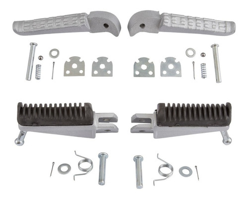 Pedaleira Dianteira E Traseira Fazer 250 2005 A 2008 Prata