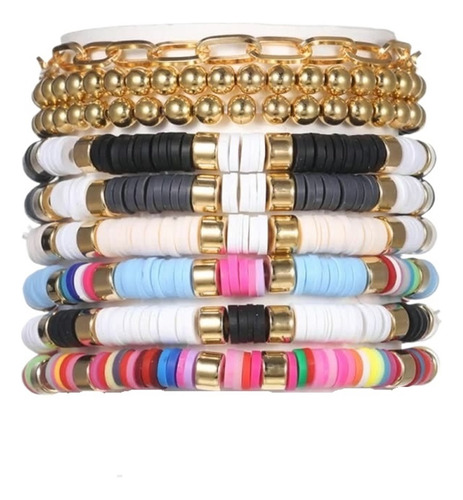 Pulsera De Cerámica Suave De Color Conjunto De 7 Piezas