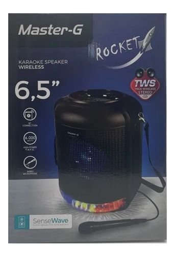 Parlante Karaoke Bluetooth Rocket Tws Micrófono 6,5
