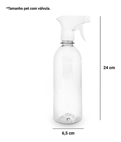 Imagem 5 de 6 de Frasco Pet Borrifador De 500ml Com Válvula Gatilho Pulveriza