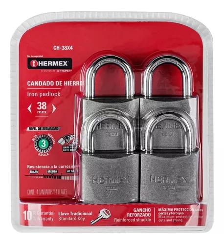 Combo Chapa Cerradura 6772 Dexter+ 4 Candados Misma Llave