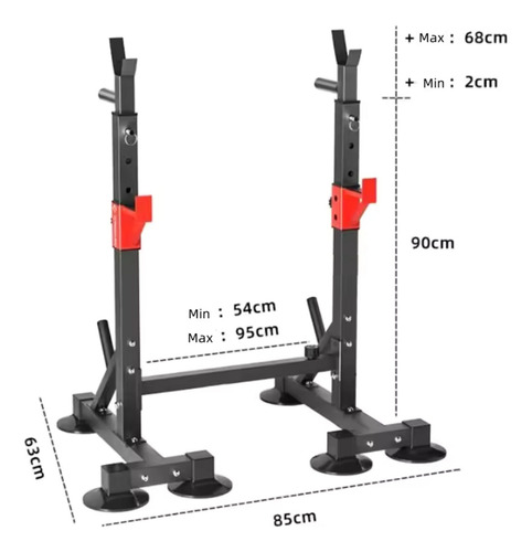 Rack De Sentadillas De Altura Ajustable Y Soporte