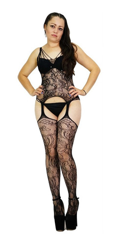 Bodystocking De Red Fishnet Sexy Abierto Entrepierna Sexy
