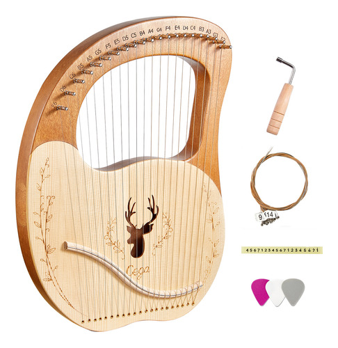 Pegatina Lyre Harp Music Harp Box 21 Cega Note Para La Parte