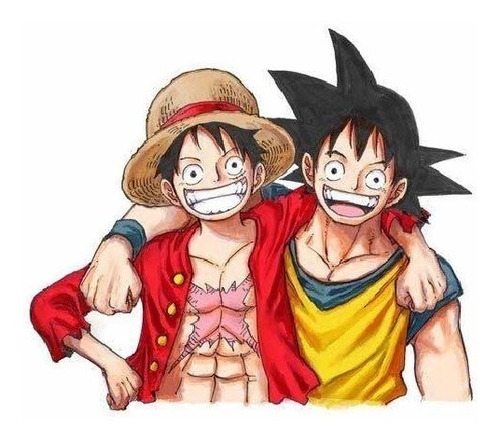 One Piece Luffy Y Goku Dragon B Eiichiro Oda Vinilo Troquel