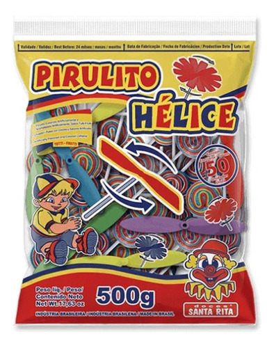 Pirulito Hélice Psicodélico Colorido - Santa Rita