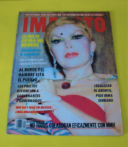 Irma Serrrano La Tigresa Revista Impacto 1983 Abril Campillo