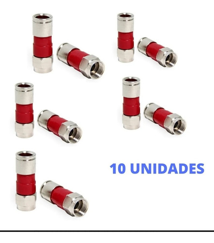 Conectores Rg6 Ppc, Compresion, Cable Coaxial Pack  10 Unida