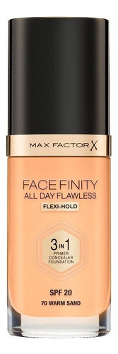 Base de maquillaje líquida Max Factor Facefinity Facefinity 3 e 1 W70 Warm Sand