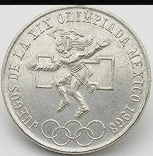 Moneda Olímpica 25 Pesos 1968 Plata
