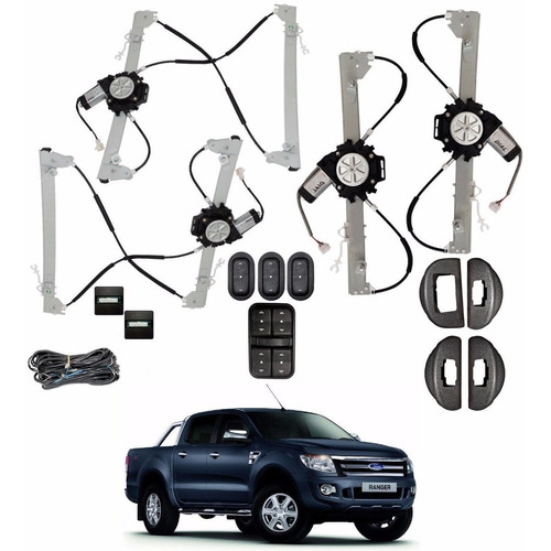 Kit Vidro Eletrico Novo Ford Ranger 2013 2014 2015 4 Portas