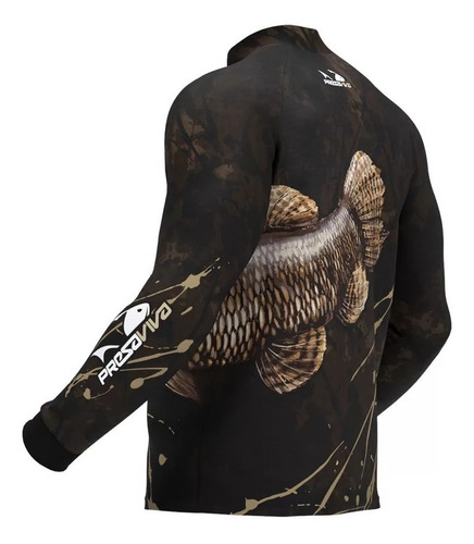 Imagem 2 de 7 de Camisa, Camiseta De Pesca Presa Viva Traira 04 + Tube Neck