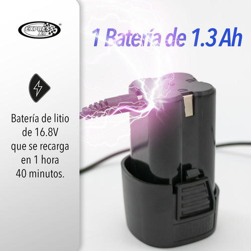Imagen 4 de 7 de Taladro Atornillador Inalambrico Recargable Eléctrico Kit 1b