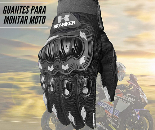Mayoreo 2 Guantes Para Moto Bicicleta Negro-gris Talla L Color Negro