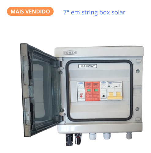 Quadro Stringbox Solar Tomzn 1 Entrada 1 Saída C/ Disjuntor