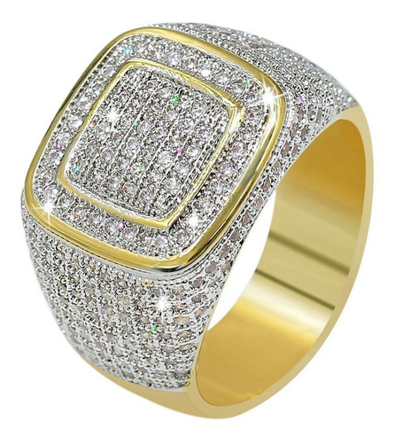 Jinao - Anillo De Oro De 18k Iced Out, Anillo De Diamante Si