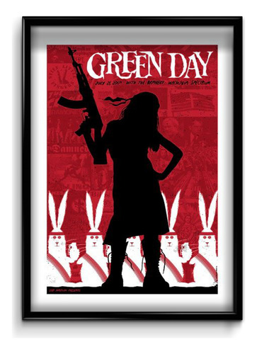 Cuadro Green Day Concierto 30x40 (marco+lámina+vidrio)
