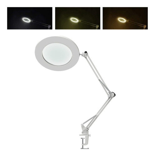 Lupa De 10 Aumentos Con Luz Led, Brillo De Brazo Flexible