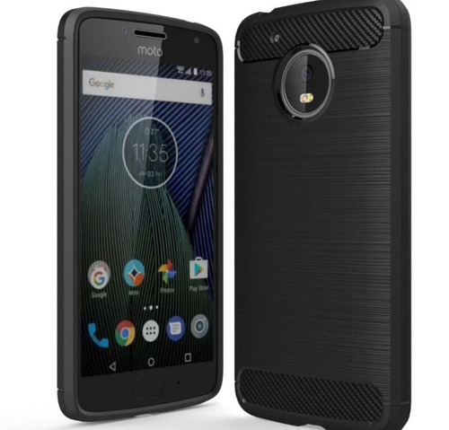 Motorola Motog5 Estuche Semirigido Textura Fibra Carbono