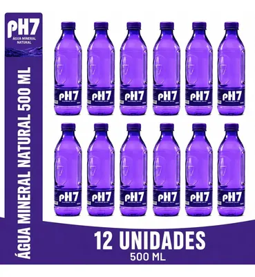 Água Mineral Natural Ph7 Pet 500ml Sem Gás - Kit 12 Un