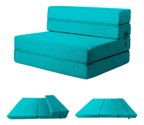 Imagen 3 de 8 de Sofá Cama Matrimonial Plegable, Colchoneta Con Soporte Firmé