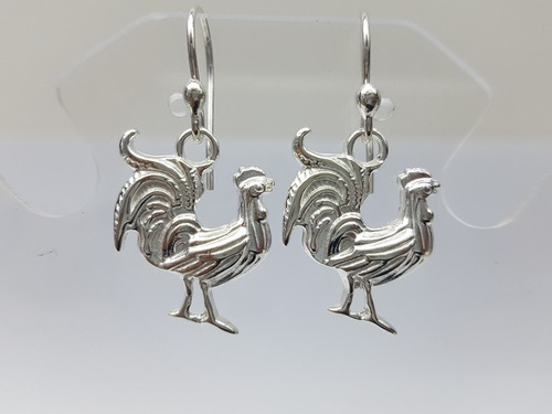 Aretes De Gallo Plata Ley .925 ¡envio Gratis!