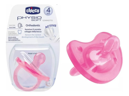 Chicco Physio Soft Chupete Chupón De Silicona Color Color Rosa Período De Edad 0-6 Meses