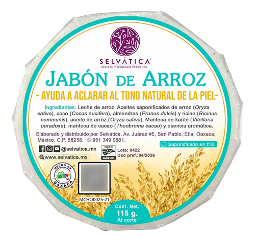 Jabón De Arroz - 115 G.