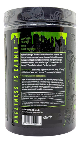 Preentreno Carnage 21 Servicios Alien Pop Nutrifitt