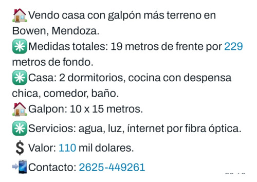 Terreno Con Casa Y Galpón. 