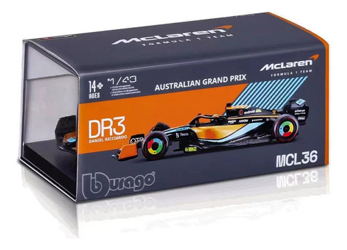 Mclaren F1-mcl36 #3 Daniel Ricciardo Fórmula Coche 2022 1:43