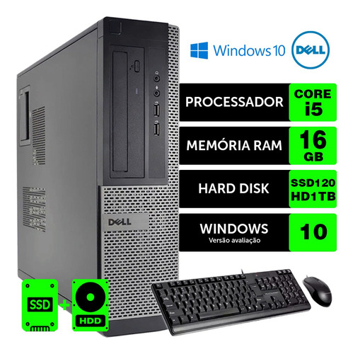 Computador Barato Dell Optiplex Int I5 2g 16gb Ssd120+1tb