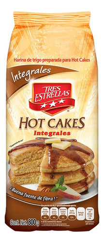 Harina Para Hot Cakes Integrales Tres Estrellas 800g